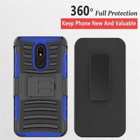 img 2 attached to LG Stylo 5 Case with Tempered Glass Screen Protector - Circlemalls Blue Shockproof Armor Phone Case with Kickstand and Belt Clip Holster [Not Fit Stylo 6]