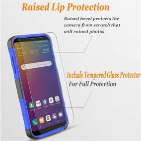 img 1 attached to LG Stylo 5 Case with Tempered Glass Screen Protector - Circlemalls Blue Shockproof Armor Phone Case with Kickstand and Belt Clip Holster [Not Fit Stylo 6]