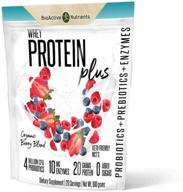 🥛 bioactive nutrients whey protein plus: 600g, 20 servings, 4 billion cfu probiotics, prebiotics, enzymes, l-glutamine, 20g protein, antioxidants, phytonutrients, keto mcts - no sugar! logo