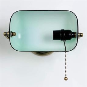 img 1 attached to 💡 Adjustable Wall Light with Pull Chain Switch: Newrays Green Glass Bankers Lamp Shade, Hardwired Sconce Fixture for Bedroom