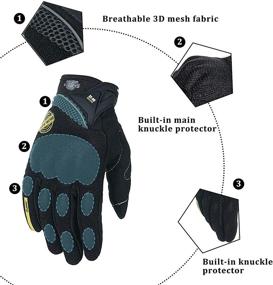 img 2 attached to 🧤 Motorcycle Touchscreen Full Finger Gloves for Women and Men - Ideal for Motocross, Road Racing, and Outdoor Sports