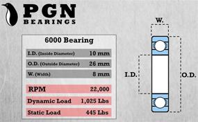 img 2 attached to 🔧 High-performance PGN 6000 2RS Sealed Ball Bearing - Reliable Power Transmission Products