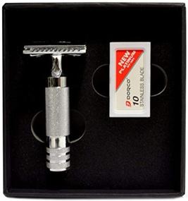 img 3 attached to 🎁 Samurai Gift Set: GF-111 Classic Safety Razor with CS-204 Short Handle, 100 Astra Superior Platinum DE Blades, and 10 DORCO Blades.
