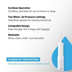 img 3 attached to Portable Water Flosser by Panasonic - 2-Speed Battery-Operated 🚰 Oral Irrigator with Collapsible Design for Travel – EW-DJ10-W (White)