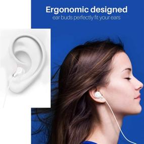 img 1 attached to 🎧 Cute Ceramic Earphones, 3.5mm Graphene In-Ear Hi-fi Headphones – Crystal Clear Sound, Rich Bass – Comfy Snug Fit Earbuds with Microphone and Tangle-Free Braided Wire by Honesun (White)