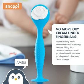 img 2 attached to 👶 Snappi Baby Ergo Brush Diaper Cream Applicator: Keep Baby Bum Clean with Medical-Grade Silicone Rash Cream Bottom Brush (Azure Blue)