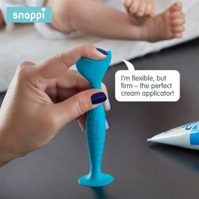 img 1 attached to 👶 Snappi Baby Ergo Brush Diaper Cream Applicator: Keep Baby Bum Clean with Medical-Grade Silicone Rash Cream Bottom Brush (Azure Blue)