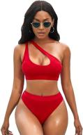 nafleap shoulder waisted swimsuit bathing logo