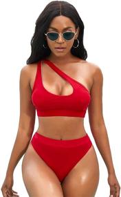 img 4 attached to NAFLEAP Shoulder Waisted Swimsuit Bathing