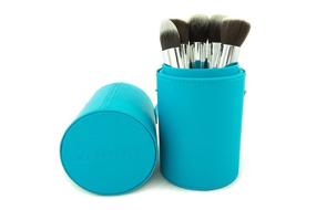 img 2 attached to 💼 Protect and Organize Your Makeup Brushes with Moonriver Beauty Premium Brush Case, 9 Inch (Blue)