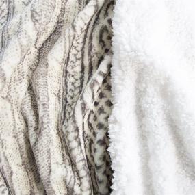 img 3 attached to Lavish Home King Size Flannel/Sherpa Blanket: Ultimate Coziness in Grey/Beige