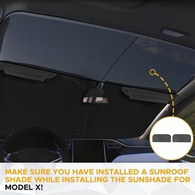 img 1 attached to 🌞 ЭкоNour Солнцезащитный экран для Tesla Model 3/S/X/Y с карманом - Солнцезащитная шторка блокирует ультрафиолетовые лучи и сохраняет прохладу в автомобиле, предотвращает повреждения - Легко используемые автомобильные аксессуары, идеально подходят для автомобилей Tesla