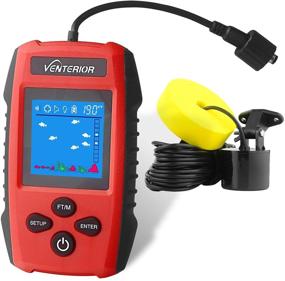 img 4 attached to 🎣 Deep Red Venterior Portable Fish Finder - Handheld Fishfinder & Depth Finder for Ice Kayak Fishing - Sonar Transducer & LCD Display included