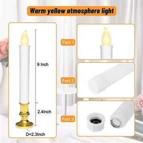 img 3 attached to 6-Pack Battery Operated Window Candles with Removable Candle Stands - Warm Light Flameless Taper Candles for Christmas Windows, Dinner Party, and Home Decoration