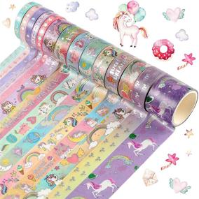 img 4 attached to 14 Rolls Unicorn Washi Masking Tape: Glitter Unicorn Pattern for Crafts, Scrapbooking & Card Decorations