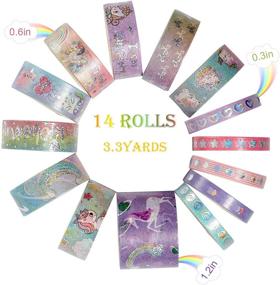 img 3 attached to 14 Rolls Unicorn Washi Masking Tape: Glitter Unicorn Pattern for Crafts, Scrapbooking & Card Decorations