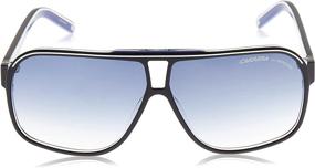 img 1 attached to 🕶️ Stylish Carrera Grand Prix 2/S Rectangular Sunglasses - Black/Blue Shaded, 64mm, 9mm