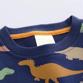 img 3 attached to Cute Cartoon Boys' Cotton Sleeve Sweatshirts for Toddlers - Stylish and Cozy Clothing