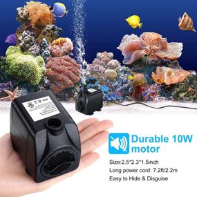 img 1 attached to CWKJ Fountain Submersible 7 2Ft (2 2M) Power Aquarium