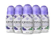 🌸 long-lasting crystal mineral deodorant roll-on, lavender & white tea - pack of 5 (2.25 oz each) logo