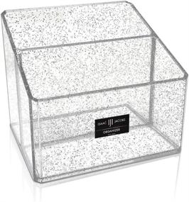 img 4 attached to Isaac Jacobs Clear Acrylic 2-Section Organizer with Remote Holder & Multi-Functional Storage - Perfect for Home, Bathroom, Office, Child's Desk (Silver Glitter)