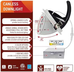 img 3 attached to OSTWIN 5 Inch LED Gimbal Recessed Light