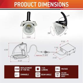 img 2 attached to OSTWIN 5 Inch LED Gimbal Recessed Light