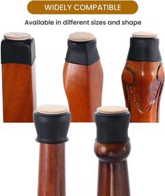 img 1 attached to 🪑 32шт Силиконовые Протекторы для ножек стула для деревянного пола - Предотвращение царапин и шума, Резиновые колпачки с фетровыми накладками, Защита пола от мебельных ножек (Средний размер)