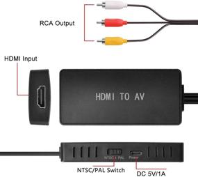 img 3 attached to 🔌 Iseebiz HDMI to AV CVBS Cable: HDMI to RCA Converter Adapter with PAL/NTSC Switch USB Charging - Supports 1080P 60Hz Source Input for Laptop DVD Xbox One PS4 Nintendo to Old TV, HDTV, and Projector