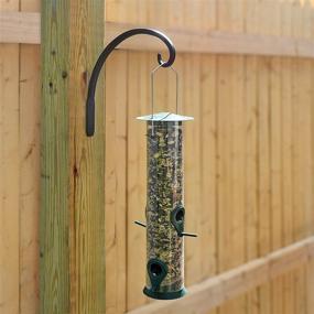 img 1 attached to 🐦 Set of 2 Gray Bunny Classic Tube Feeders – Premium Hard Plastic Birdfeeder with Steel Hanger, Weatherproof and Water Resistant for Outdoor Use