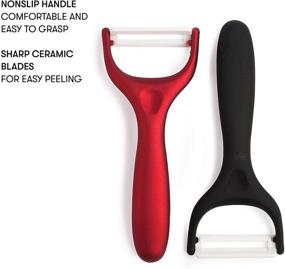 img 3 attached to Ceramic Peeler Set | Cooking Light | Ultra Sharp and Durable Blades | Ergonomic Handles | Black and Red Kitchen Tools | 2 Piece Set | Black/Red