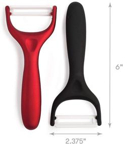 img 2 attached to Ceramic Peeler Set | Cooking Light | Ultra Sharp and Durable Blades | Ergonomic Handles | Black and Red Kitchen Tools | 2 Piece Set | Black/Red