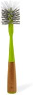 🌿 green bamboo-handled full circle clean reach bottle brush with replaceable bristle brush head logo