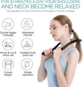 img 3 attached to 🧘 VOYOR Neck and Shoulder Massager with Shiatsu Deep Tissue Dual Trigger Point Technology, Ergonomic Handle Design, Lightweight & Portable - MS110