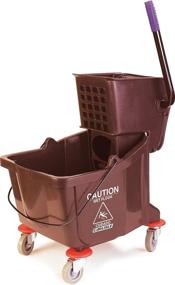 img 4 attached to 🪣 Carlisle 3690469 Commercial Mop Bucket: Efficient Side Press Wringer, 35 Quart Capacity in Classic Brown