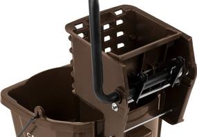 img 1 attached to 🪣 Carlisle 3690469 Commercial Mop Bucket: Efficient Side Press Wringer, 35 Quart Capacity in Classic Brown