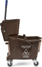 img 3 attached to 🪣 Carlisle 3690469 Commercial Mop Bucket: Efficient Side Press Wringer, 35 Quart Capacity in Classic Brown
