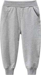 img 2 attached to 🏻 Fruitsunchen Toddler Jogger Elastic Sweatpants: Comfortable Boys' Clothing for Active Play