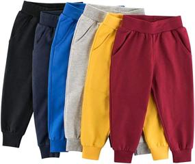 img 1 attached to 🏻 Fruitsunchen Toddler Jogger Elastic Sweatpants: Comfortable Boys' Clothing for Active Play