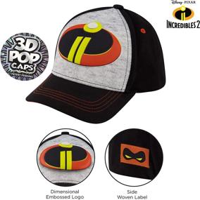 img 2 attached to Disney Toddler Baseball Hat for Boys Age 2-4, The Incredibles Kids Cap, Black, 2-4T - Improve SEO