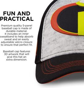 img 1 attached to Disney Toddler Baseball Hat for Boys Age 2-4, The Incredibles Kids Cap, Black, 2-4T - Improve SEO