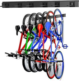 img 4 attached to 🚴 ВЕЛОСИПЕДНАЯ СТОЯНКА WALMANN на 6 велосипедов | Навесные вертикальные крепления для гаража и дома, экономия места | Рассчитана на нагрузку до 300 фунтов