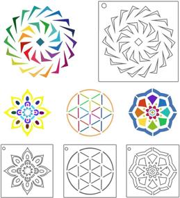 img 2 attached to 🎨 56 Pack Mandala Dot Painting Templates Stencils Ideal for DIY Rock Painting Art Projects (3.6x3.6 inch) - Enhanced SEO