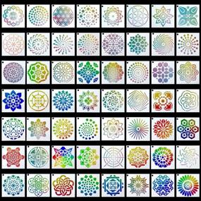 img 3 attached to 🎨 56 Pack Mandala Dot Painting Templates Stencils Ideal for DIY Rock Painting Art Projects (3.6x3.6 inch) - Enhanced SEO