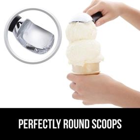 img 2 attached to 🍦 GorillaGrip Large Ice Cream Scoop with Comfortable Handle - Heavy Duty Scooper for Perfect Shape Scoops - Ideal for Frozen Gelato, Sorbet, Cookie Dough, Melon - Professional Grade (Black)