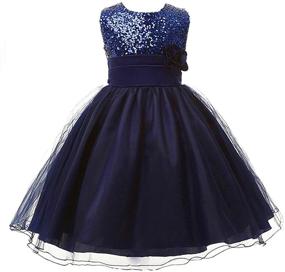 img 2 attached to 👗 Fisher Flower Sequin Girls' Dress Clothing with Free Wedding Design