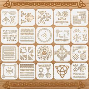 img 1 attached to 🔥 Enhance Your DIY Projects with 20 Viking Knot Stencils - Perfect for Scrapbooking, Drawing, and Decor!