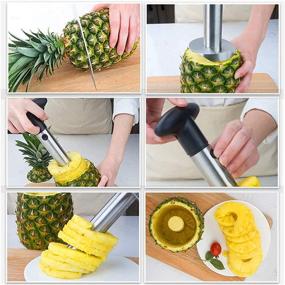 img 2 attached to Pineapple Corer and Slicer Tool - Reinforced Stainless Steel Blade for Efficient Pineapple Core Removal, Durable Peeler & Fruit Knife Perfect for Home Kitchen