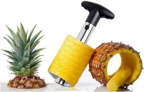 img 1 attached to Pineapple Corer and Slicer Tool - Reinforced Stainless Steel Blade for Efficient Pineapple Core Removal, Durable Peeler & Fruit Knife Perfect for Home Kitchen