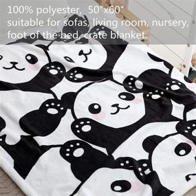 img 2 attached to 🐼 Sviuse Panda Throw Blanket: Cartoon Panda Pattern Sherpa Fleece Lightweight Throw for Bed, Sofa, and Travel - Ideal Birthday Gift for Kids, Teens (50" X 60") – Panda 7